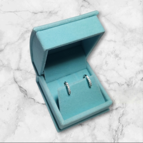 Moissanite Diamond Huggie Hoops - Picture 2 of 12